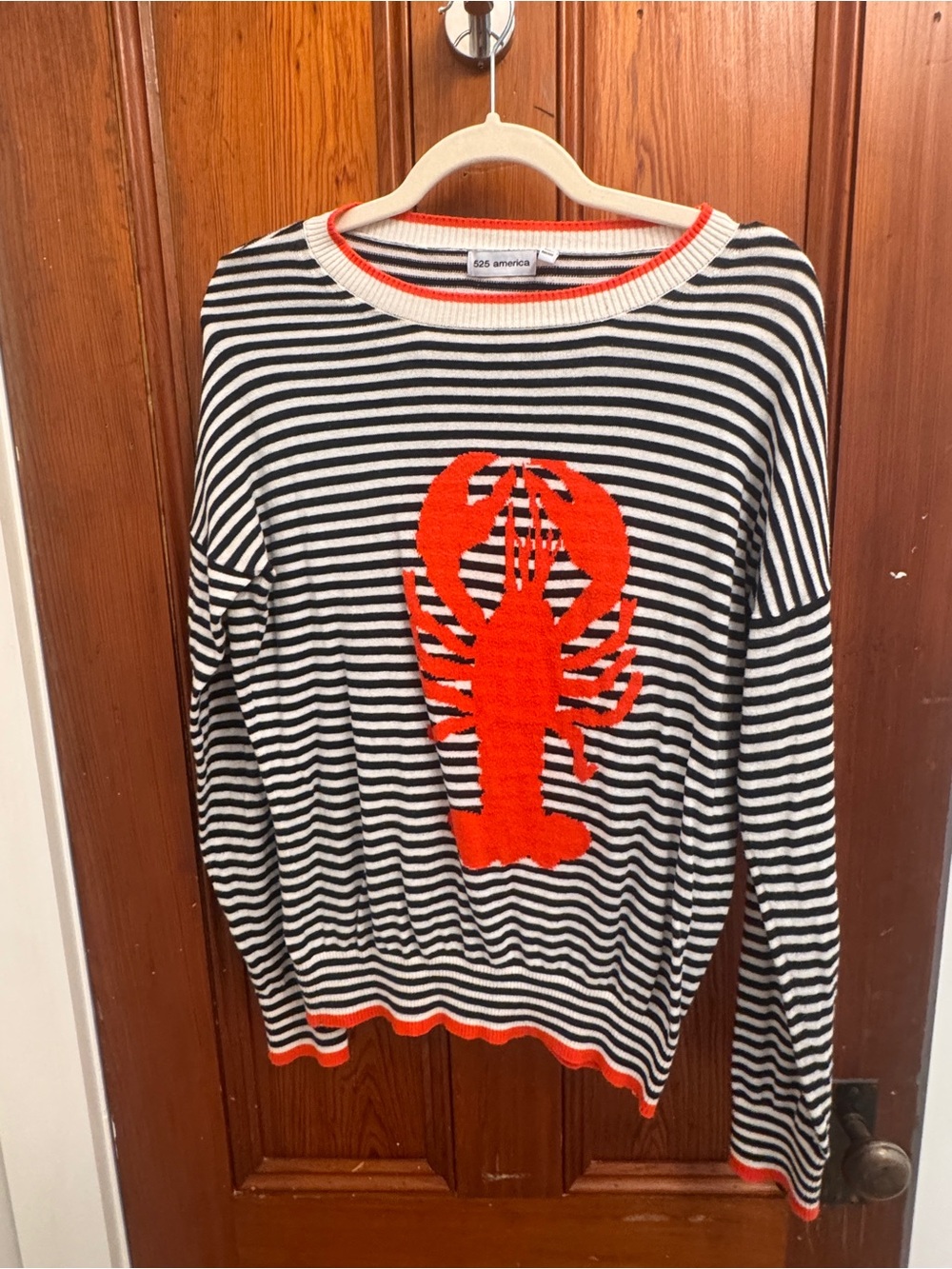 Red Lobster 525 America Black & White Striped Sweater